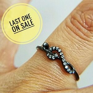 Musical note Black Rhodium Band Ring size 7
